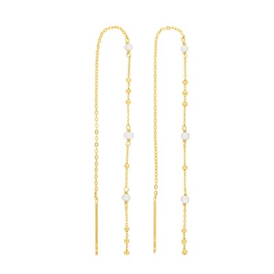 Flying Pearls earrings, 18K yellow gold plated
