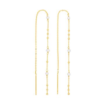 Boucles d'oreilles Flying Pearls, plaqué or jaune 18 carats