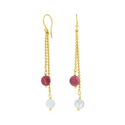 Gorgeous Gems Earrings, 18K Yellow Gold Plated