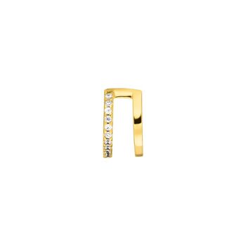 Earcuff Double Line, zircone, plaqué or jaune 18 carats 2