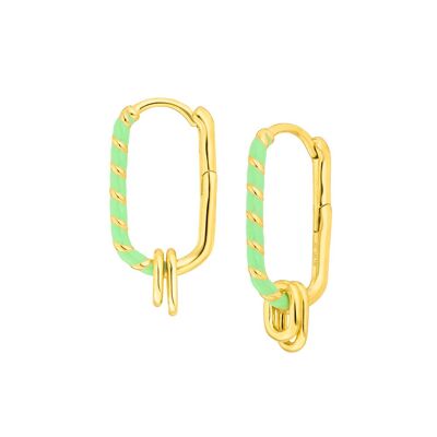 Cerchio Argento, Oro Giallo, Neon Twist - Verde