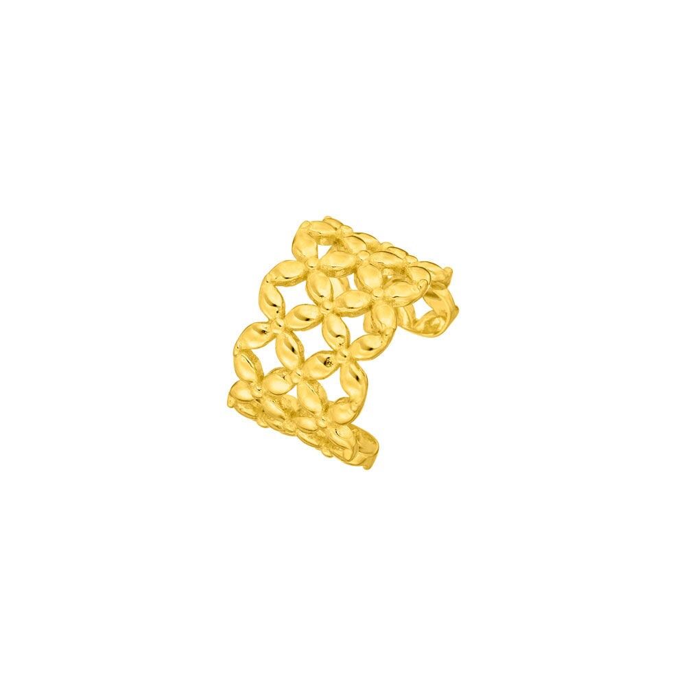 Earcuff Grid, 18K yellow gold plated