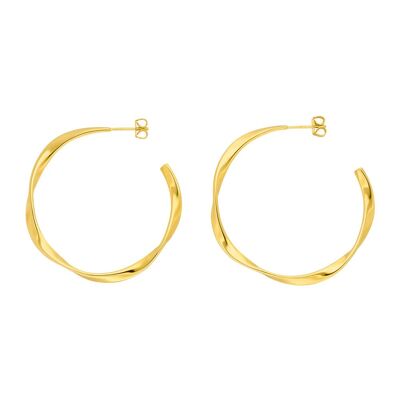 Creole Twist, 40mm, 18K yellow gold plated