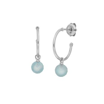 Créole Flying Gem, calcédoine aqua, argent sterling 925 1