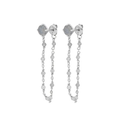 Boucles d'oreilles Flying Gem, labradorite, argent sterling 925