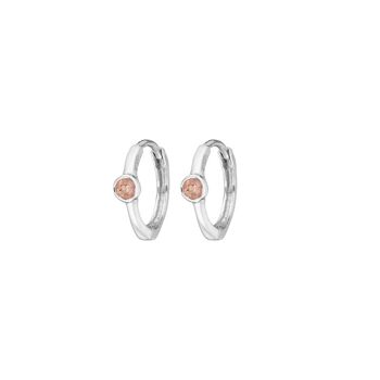 Créole One Gem, quartz rose, argent sterling 925 2