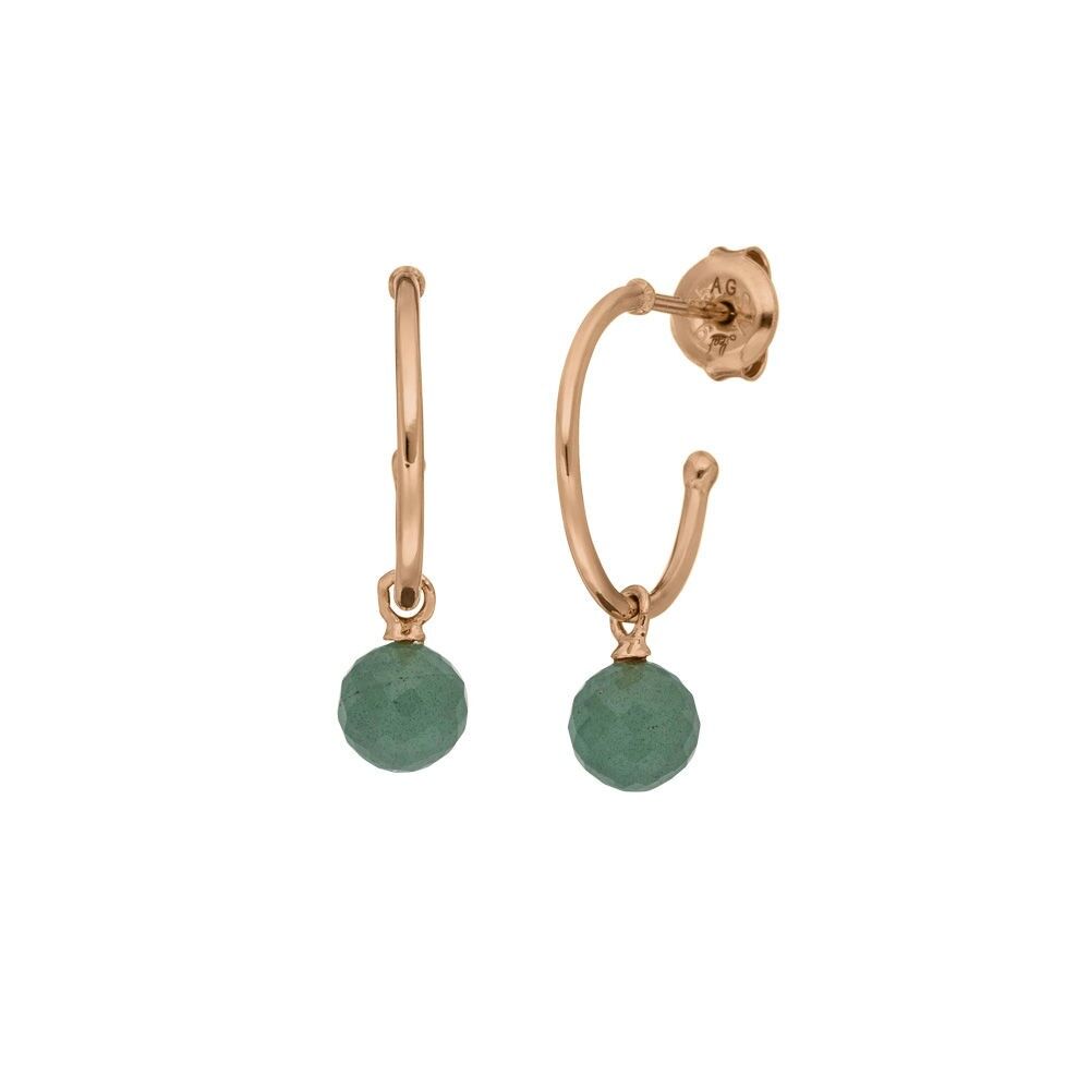 Creole Flying Gem, Aventurin, 18 K Rosegold vergoldet