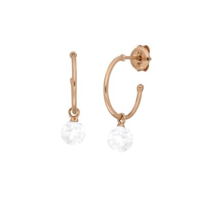 Criolla Flying Gem, cristal de roca, baño de oro rosa de 18 K