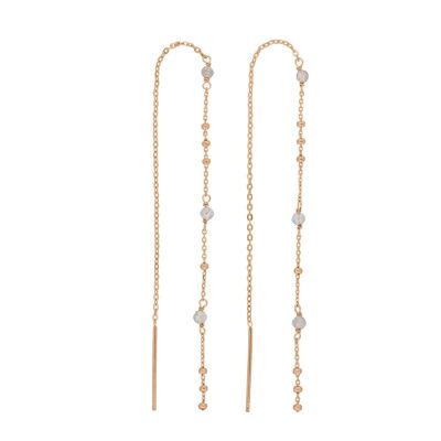 Flying Gems earrings, labradorite, 18 k rose gold plated