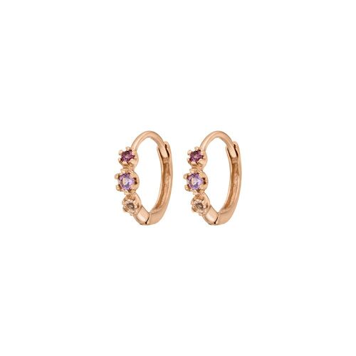 Creole Three Gems, Amethyst, 18 K Rosegold vergoldet