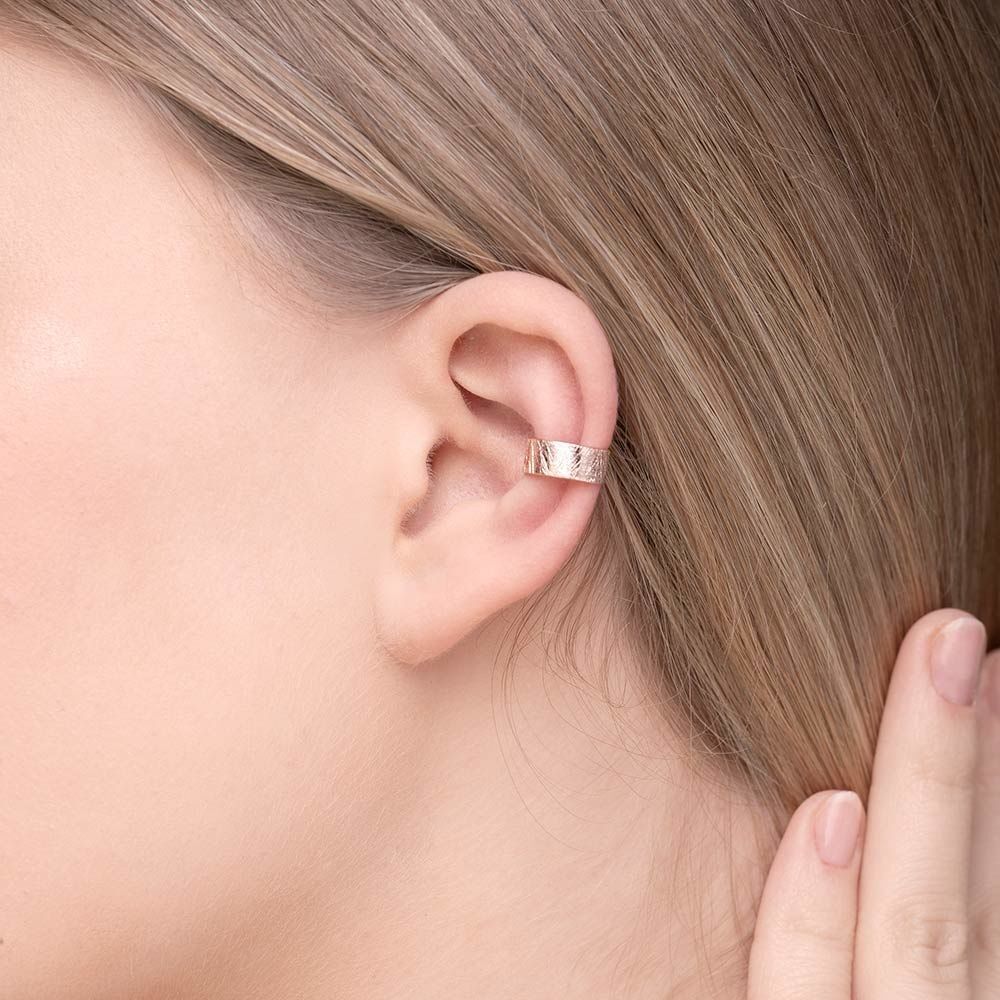 Earcuff Matt, 4mm, 18 K Rosegold vergoldet