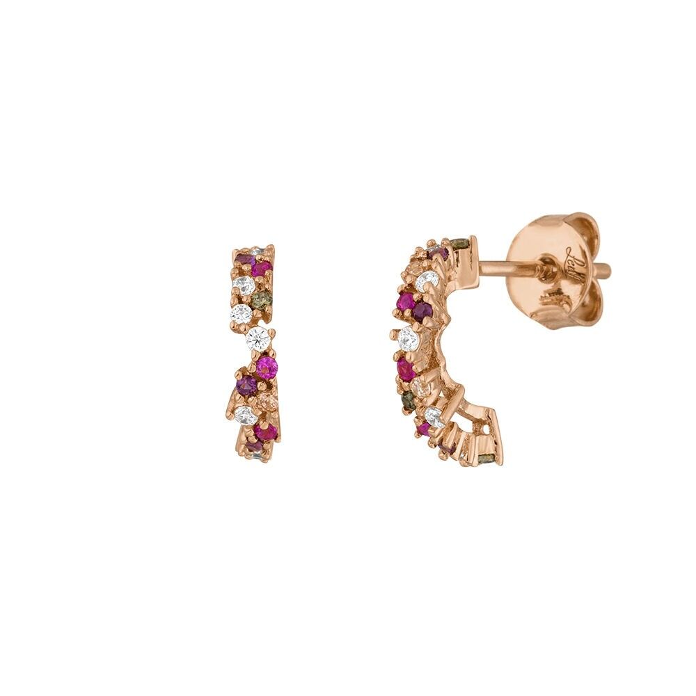 Mini aro CANDY, chapado en oro rosa de 18k