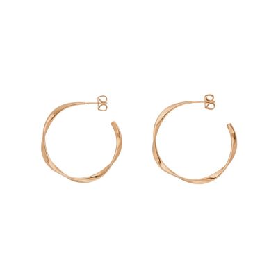Creole twist, 20mm, 18k rose gold plated
