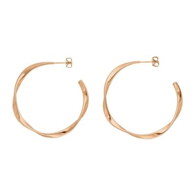 Creole twist, 40mm, 18k rose gold plated