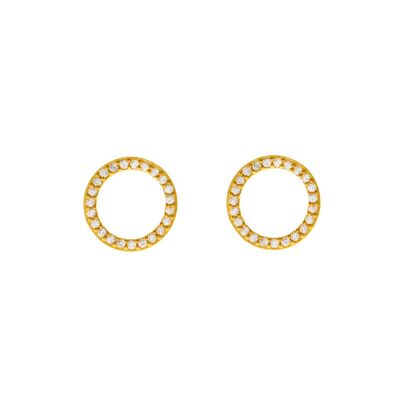 Ohrstecker Circle Of Life mit Zirkonia, 18 K Gelbgold vergoldet