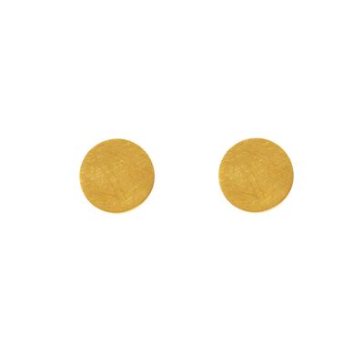 Slices ear studs, 18 k yellow gold plated