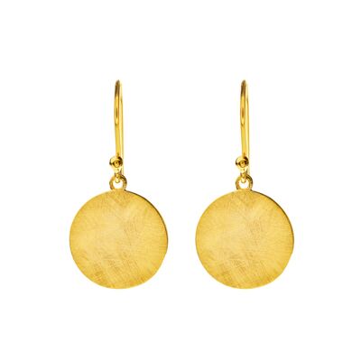 Large plate earrings, 18K yellow gold plated