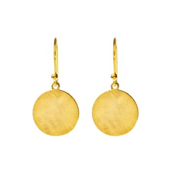 Boucles d'oreilles grandes plaques, plaquées or jaune 18K