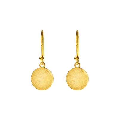 Small plate earrings, 18 k yellow gold plated