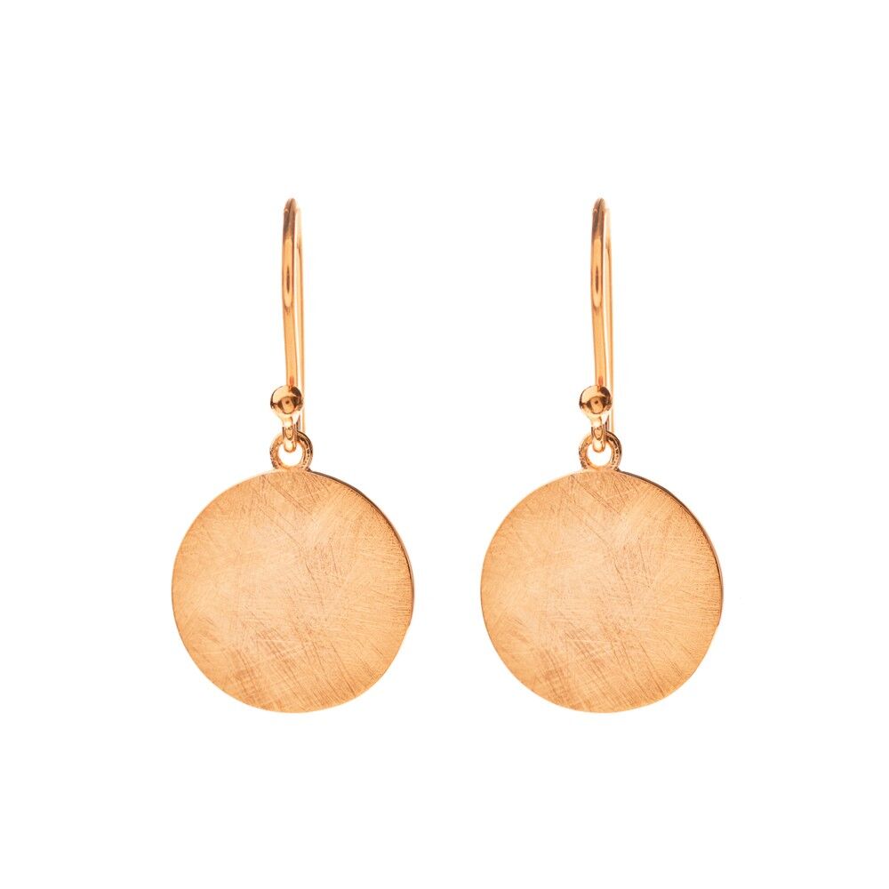 Ohrhänger Plättchen groß, 18 K Rosegold vergoldet