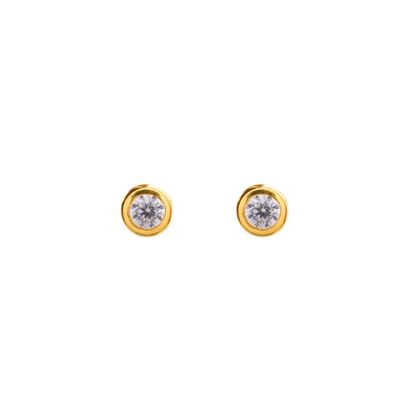 Pure ear studs, 18 k yellow gold plated