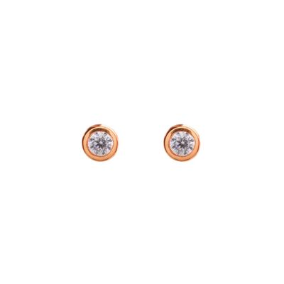 Pure ear studs, 18 k rose gold plated
