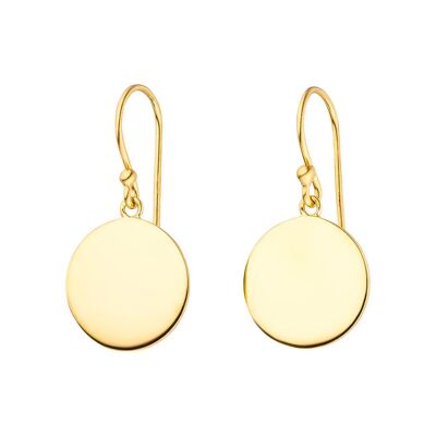 Polished platelets 1.4 cm, 18 K yellow gold plated