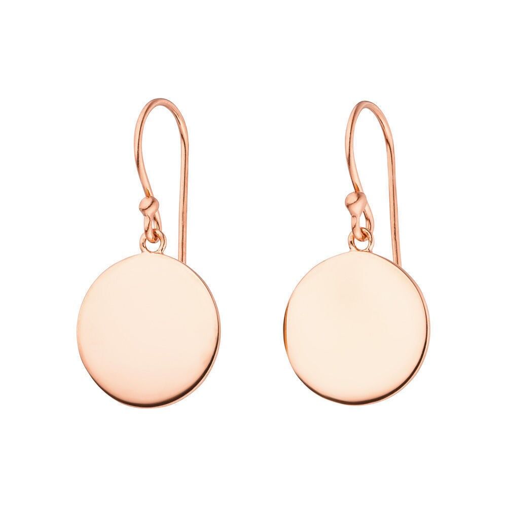 Plaquetas pulidas de 1,4 cm, baño de oro rosa de 18 K