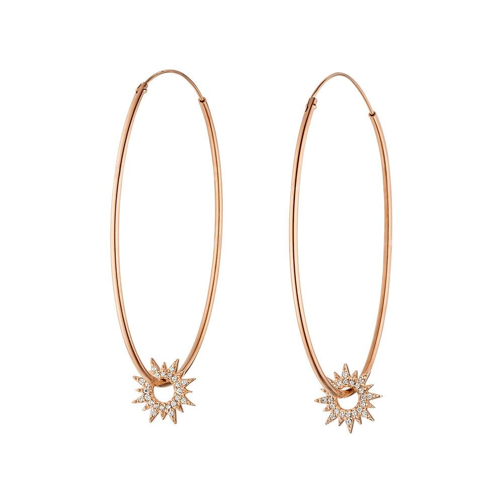 Creole Sparkling Sun, 45mm, 18 K Roségold vergoldet