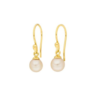 Rain Drop pearl earrings, 18k yellow gold plated