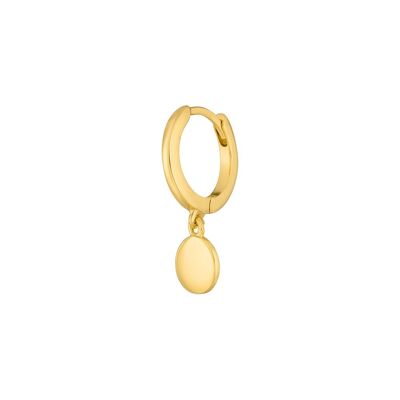 PLATELET single creole, 18K yellow gold plated