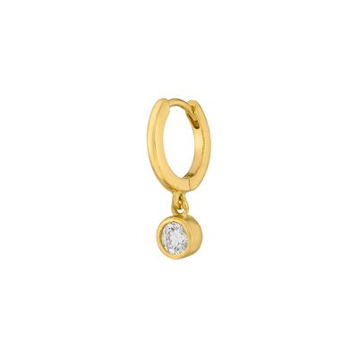 Single Creole PURE, 18 K yellow gold plated