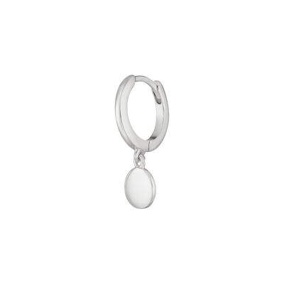 PLATELET single creole, 925 sterling silver