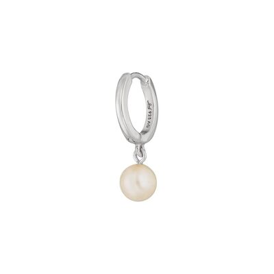 Single Creole PEARL, 925 sterling silver