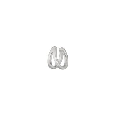 Earcuff Double Line, 10 mm, argento sterling 925, rodiato