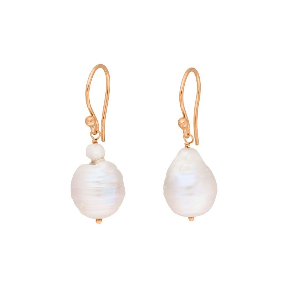 Orecchini di perle barocche, placcati in oro rosa 18 carati