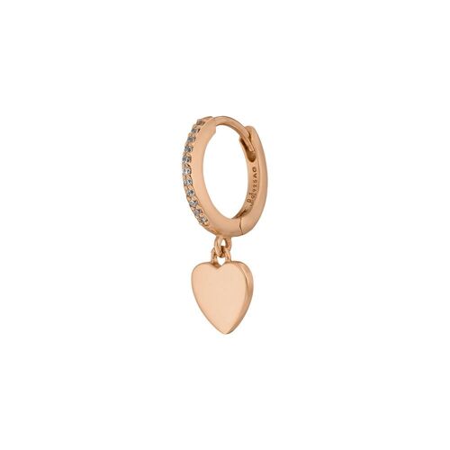 Single Creole HEART/Zirkonia, 18 K Rosegold vergoldet