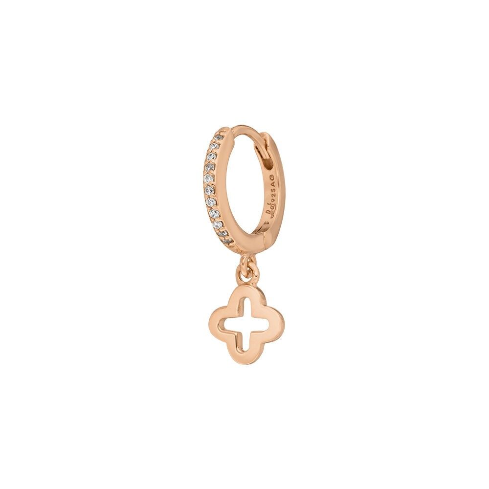 CLOVER criollo único/zirconia, baño de oro rosa de 18 K