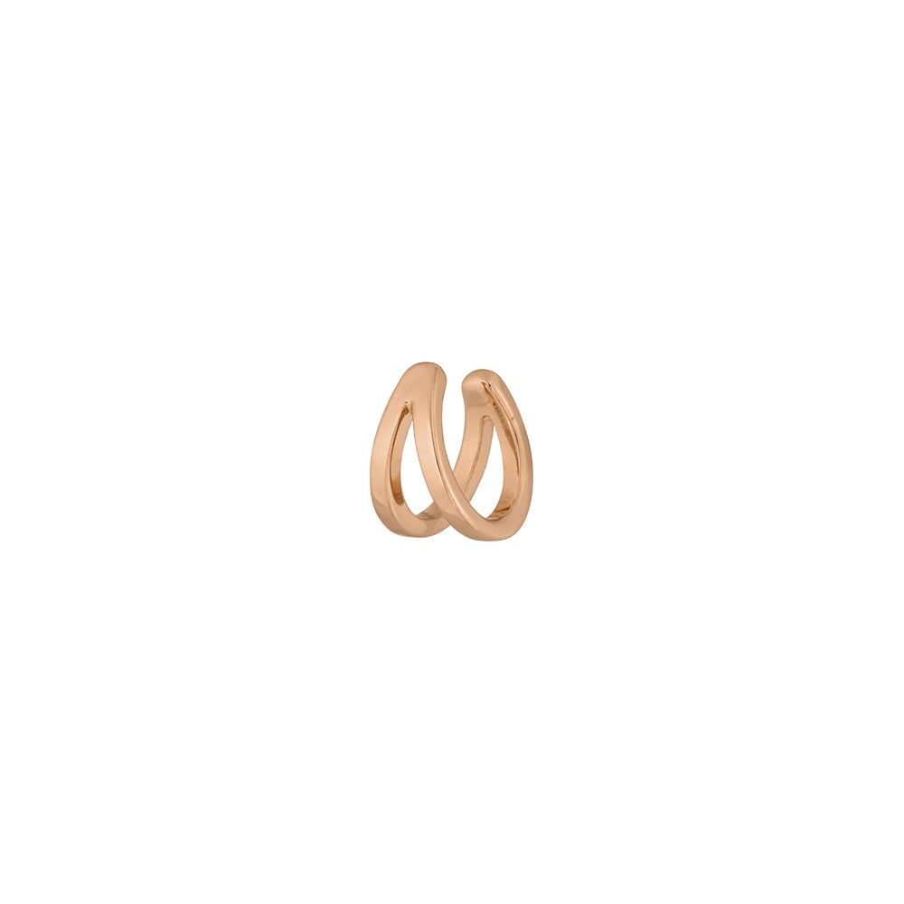 Earcuff Double Line, 10 mm, placcato oro rosa 18 carati