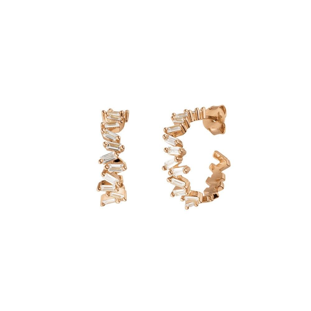 ICE CUBE criollo, circonita, baño de oro rosa de 18 K