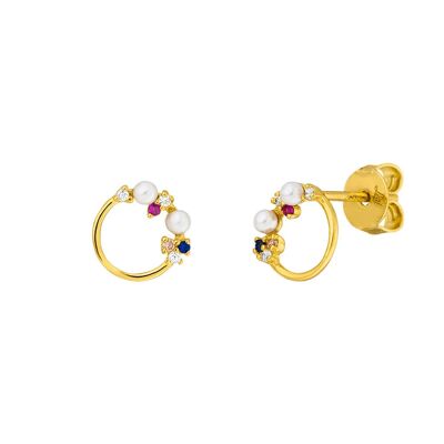Ear studs Mini CANDY, 18 K yellow gold plated