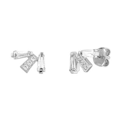 Pendientes de botón CRYSTAL, plata de ley 925