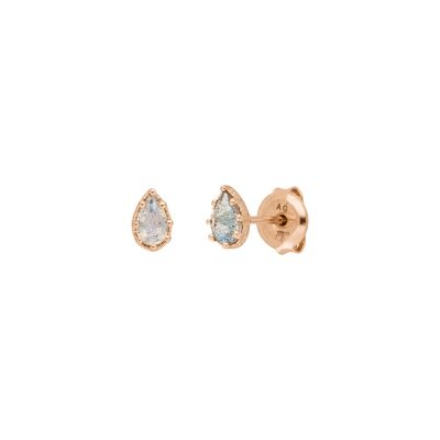 Drop earrings, labradorite, 18k rose gold plated