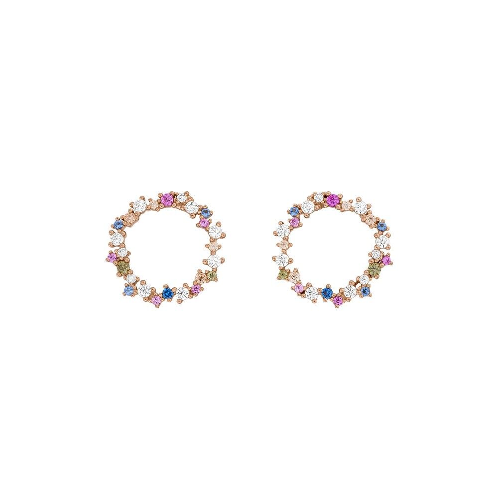 Orecchini a bottone CANDY, placcati oro rosa 18 carati