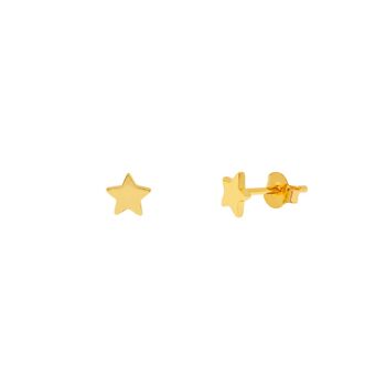 Clous d'oreilles MINI, étoile, plaqué or jaune 18 carats 2