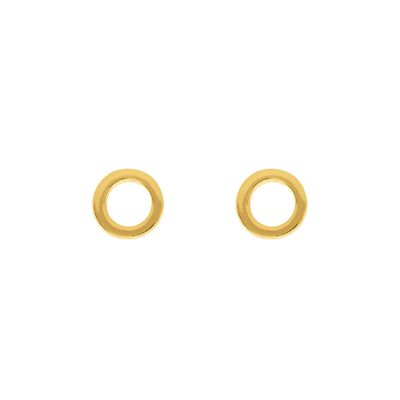Pendientes de botón MINI Circle, chapados en oro amarillo de 18 K