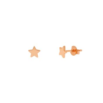 Clous d'oreilles MINI, étoile, plaqué or rose 18 carats 2