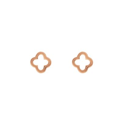 Ear studs MINI Clover, 18 K rose gold plated