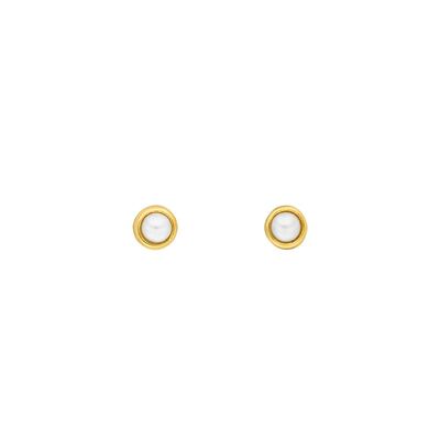 Ohrstecker Pure Perle, 3mm, 18 K Gelbgold vergoldet