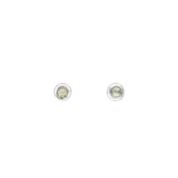 Clous d'oreilles pure labradorite, 3mm, argent 925 1